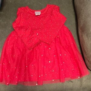 New Hanna Andersson Red Dress with Gold Stars Size 12-18 Months